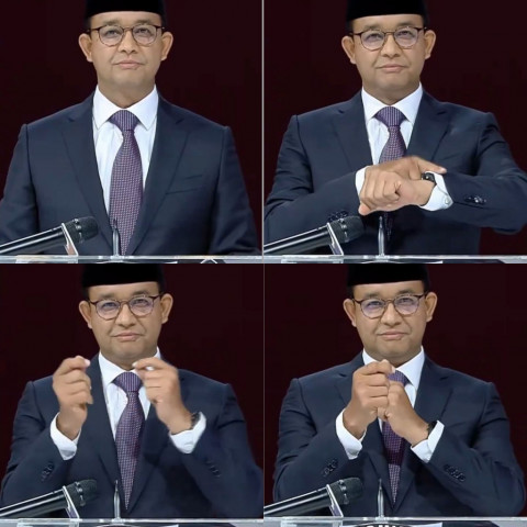 Netizen Ungkap Maksud Bahasa Isyarat Anies dalam Pembukaan Debat