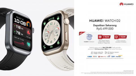 HUAWEI WATCH D2 Smartwatch Huawei Pertama dengan Pemantauan Darah Ambulatori 24 Jam, Cocok untuk Kado Hari Ayah Nasional