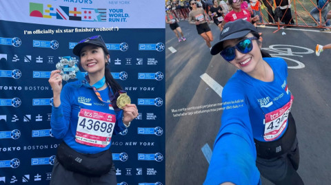 Keren! Febby Rastanty Tuntaskan 42 Km di New York City Marathon 2025