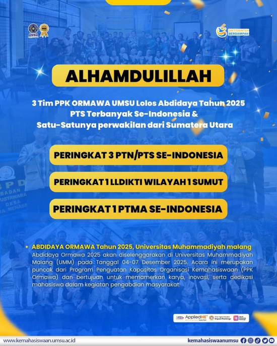 Tim UMSU lolos ke Abdidaya Ormawa 2025. DOK UMSU