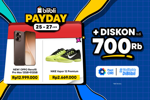 Blibli Pay Day Januari Tawarkan Diskon Hingga Rp700 Ribu