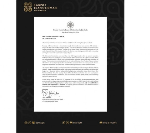 Buntut Kasus Siswa SD Bunuh Diri di NTT, BEM UGM Surati UNICEF