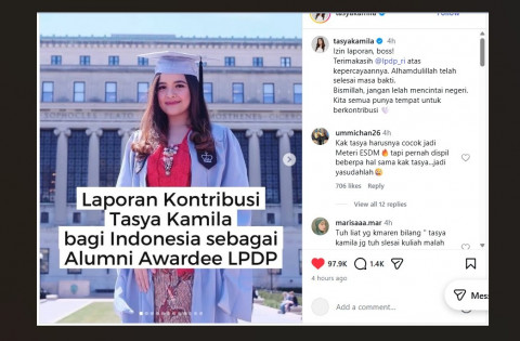 Izin Laporan, Boss! Sama-Sama Penerima LPDP, Ini Kontribusi Tasya Kamila Usai Kuliah Dibiayai Negara
