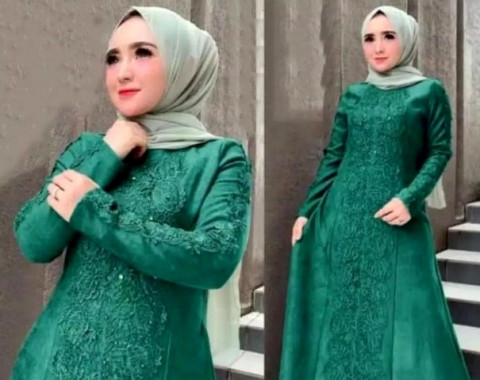 OOTD Kondangan to Daily: Gamis Brokat Busui yang Mewahnya Pas