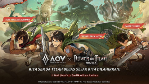 AOV x Attack on Titan Resmi Hadir Mei 2026, Ini Event dan Skin Kolaborasinya
