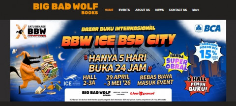 Big Bad Wolf 2026, Serbu Diskon 90%, Promo Rp1.000, dan Hadiah Mobil Listrik