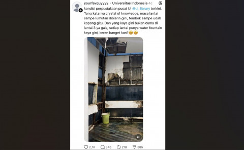 Viral Perpustakaan UI Bocor dan Lumutan, Kampus Akhirnya Spill Rencana Renovasi Gede-gedean