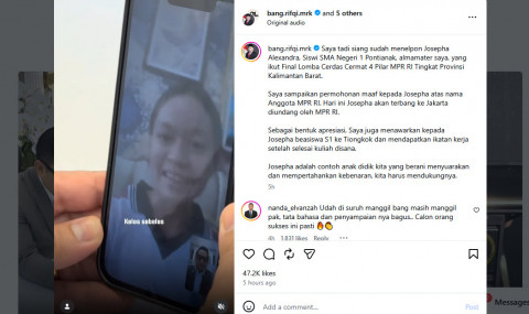 Plot Twist! Siswi SMAN 1 Pontianak yang Viral 'Disalahin' Juri Cerdas Cermat MPR, Kini Ditawari Beasiswa ke China