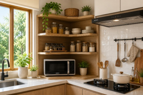5 Model Rak Dapur Dekat Kompor agar Dapur Lebih Rapi