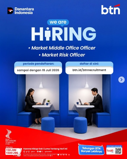 Lowongan Kerja BTN untuk Profesional S1, Cek Posisi dan Link Daftarnya!