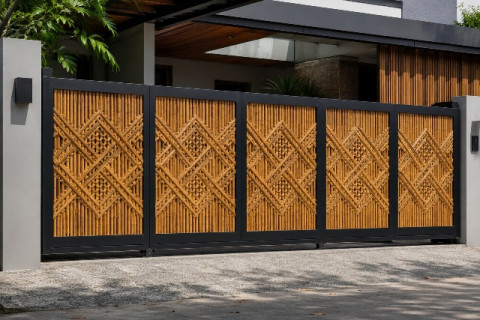 5 Inspirasi Desain Pagar Besi Kombinasi Bambu, Estetik dan Hemat Biaya