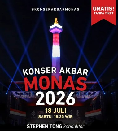 Yuk Merapat ke Monas, Ada Konser Akbar Malam Ini Gratis!