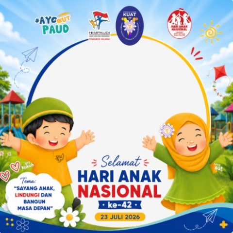 Kumpulan Link Twibbon Hari Anak Nasional 2026 Gratis dan Ucapan Pas untuk Caption Medsos!