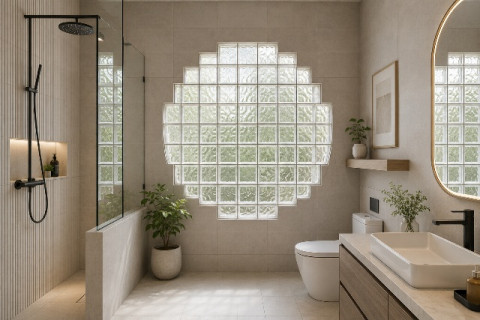 5 Inspirasi Glass Block Kamar Mandi, Bikin Ruangan Lebih Terang