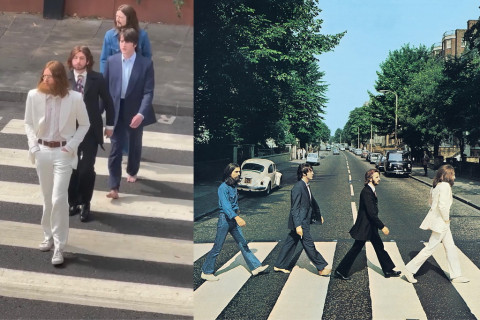 Aktor Biopik The Beatles Tiru Sampul Ikonik Album Abbey Road
