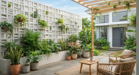 5 Ide Desain Teras dengan Roster Tinggi, Bikin Rumah Lebih Sejuk