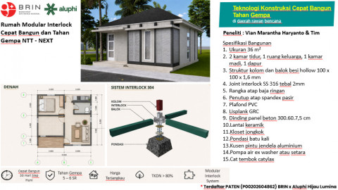 Rumah Modular BRIN Kokoh Tahan Gempa NTT, Intip Spesifikasinya