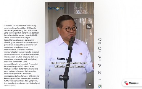 Waduh! Desil Berubah Bikin Mahasiswa di Jakarta Tak Dapat KJMU, Pramono Buka Suara