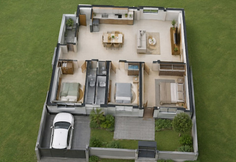 Inspirasi Model Rumah 3 Kamar Tanpa Banyak Sekat