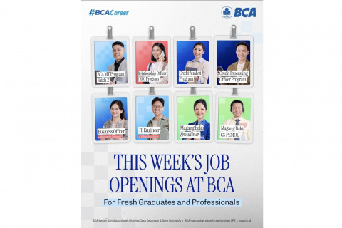 BCA Buka 8 Lowongan Kerja September 2026, Fresh Graduate Bisa Daftar!