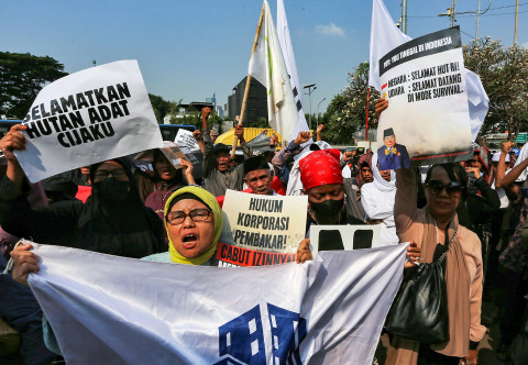 ​Hari Keadilan Ekologis, Massa Gelar Aksi di Depan DPR