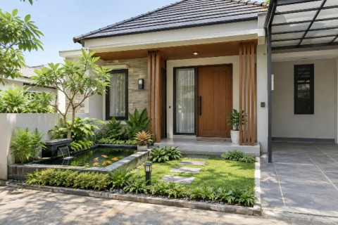 5 Ide Desain Halaman Depan Rumah, dari Rumput hingga Kolam Kecil