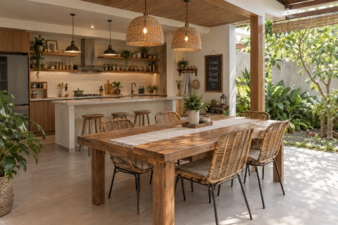 5 Inspirasi Ruang Makan Semi <i>Outdoor</i> untuk Area Belakang Rumah