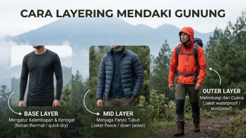 Mengenal Sistem Layering Pakaian Saat Mendaki untuk Pemula