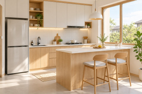 5 Desain Dapur Minimalis ala Korea, Kombinasikan Kayu dan Warna Pastel