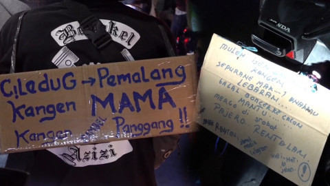 Tingkah Lucu Pemudik di Perjalanan Pulang Kampung