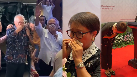 Bikin Mewek! Momen Haru Basuki Hadimuljono dan Retno Marsudi Pamitan ke Jajaran