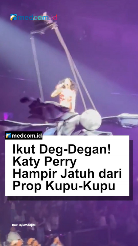 Ikut Deg-Degan! Katy Perry Hampir Jatuh dari Prop Kupu-Kupu saat Konser