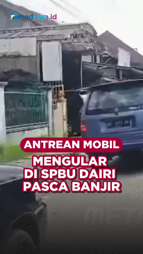 Antrean Mobil Mengular di SPBU Dairi Pasca Banjir