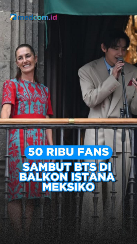 50 Ribu Fans Sambut BTS di Balkon Istana Meksiko