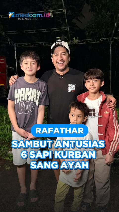 Rafathar Sambut Antusias 6 Sapi Kurban Sang Ayah