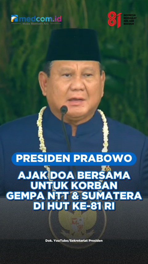 Presiden Prabowo Ajak Doa Bersama untuk Korban Gempa NTT dan Sumatera di HUT ke-81 RI