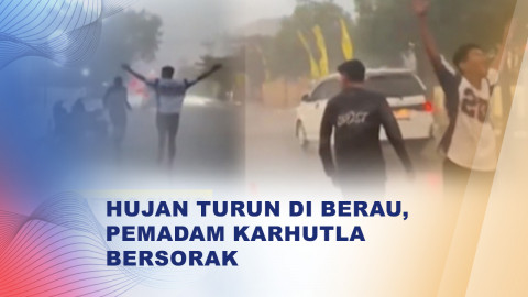 Hujan Deras Guyur Berau, Petugas Karhutla Bersorak Sambut Hujan