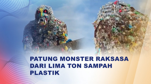 Patung Monster dari Sampah Plastik Setinggi 15 Meter di Bangladesh