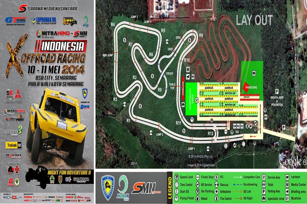Lintasan X-Offroad Racing putaran ke-3 di Sirkuit Bumi Semarang Baru (BSB City), Semarang, Jawa Tengah.