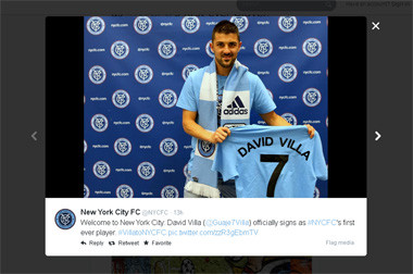 David Villa Resmi Bergabung dengan New York City FC