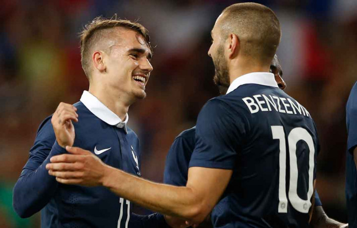 Benzema dan Griezmann Pimpin Lini Depan Prancis