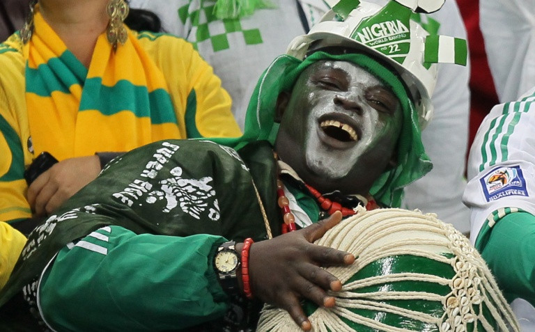 Suporter Nigeria di Piala Dunia 2014.(foto:AFP/Kariim Jaafar)