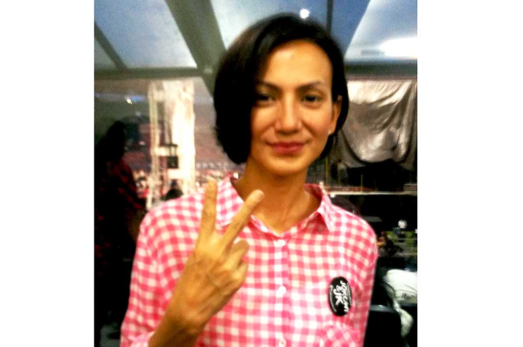 Wanda Hamidah di Konser Salam Dua Jari (Foto: Metrotvnews.com / Nia Deviyana)