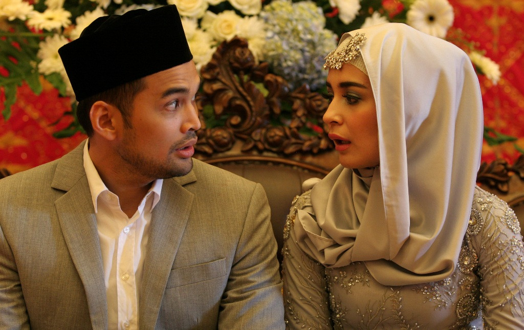 Teuku Wisnu & Shireen Sungkar (Foto:Antara/Irwansyah Putra)