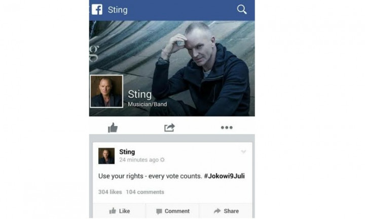 Heboh! Sting Dukung Jokowi