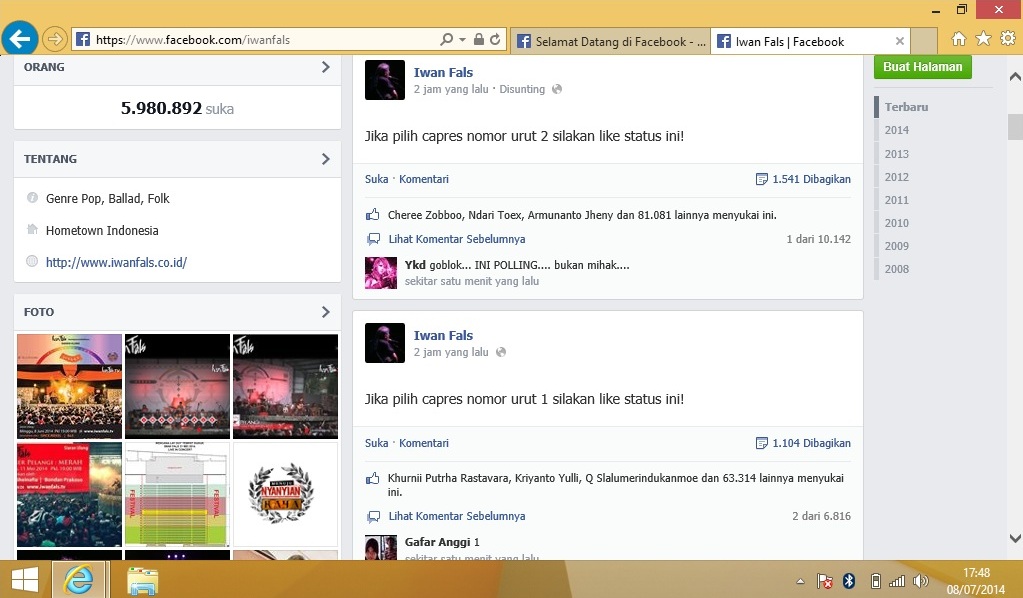 Facebook Iwan Fals
