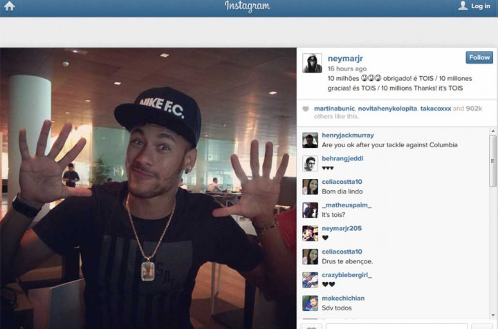 Neymar Punya 10 Juta Followers di Instagram