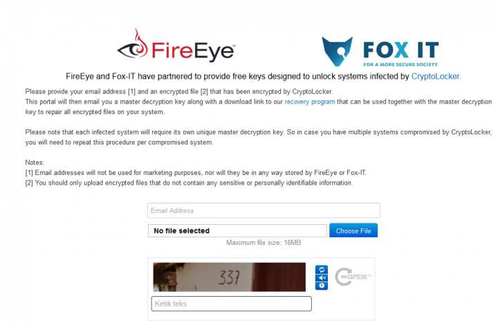 Situs Ini Tawarkan Bantuan Gratis untuk Korban CryptoLocker