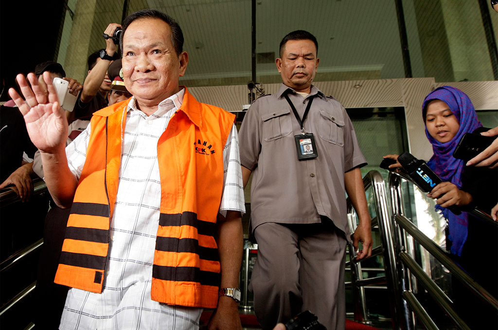 Mantan hakim Tipikor Bandung Ramlan Comel --MI/Rommy Pujianto