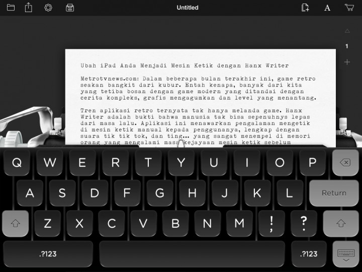 Ubah iPad Anda Menjadi Mesin Ketik dengan Hanx Writer   